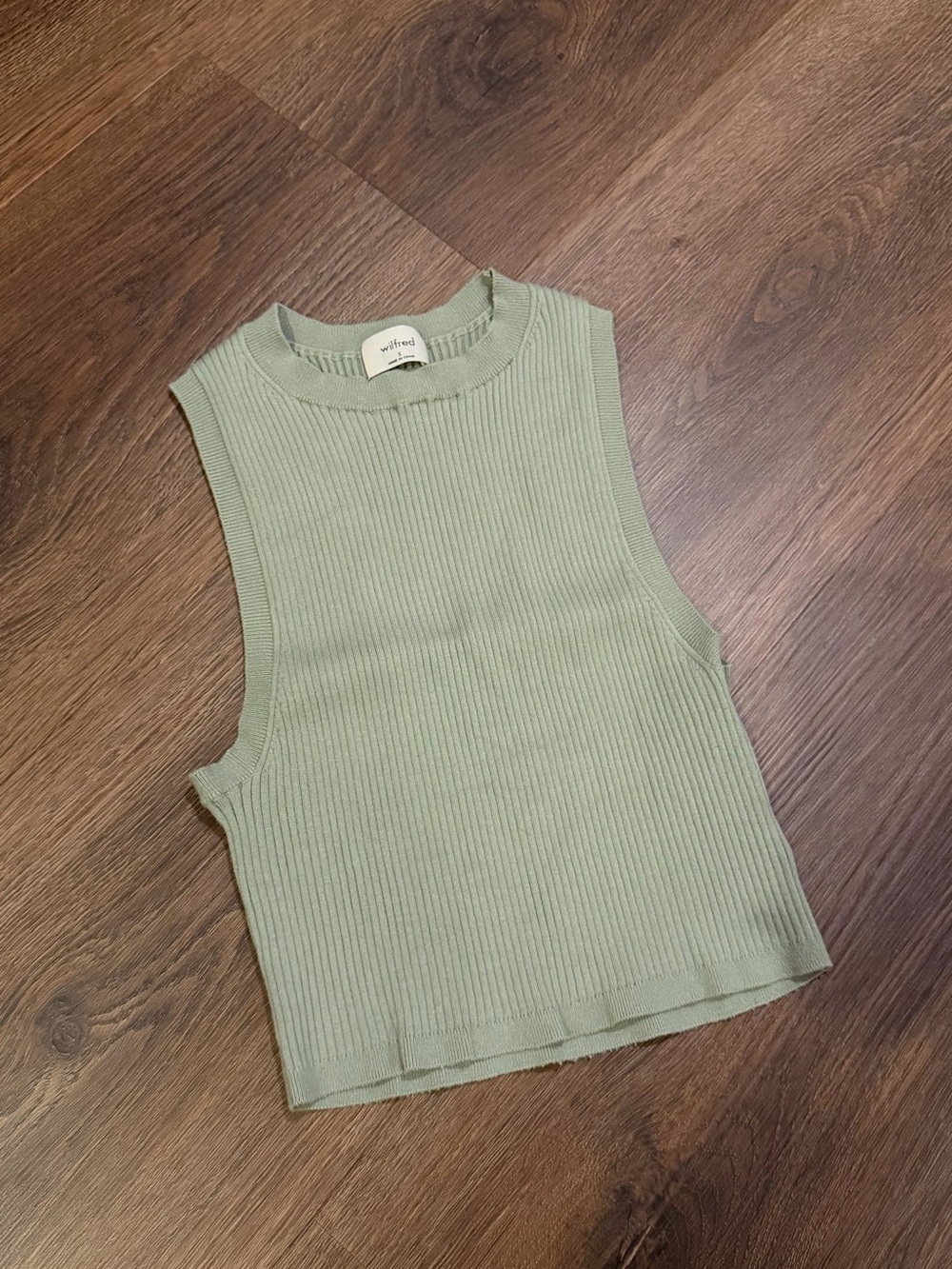 Wilfred Ribbed Crop Tank - Sage Green